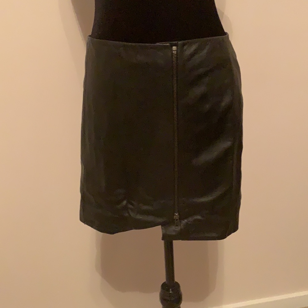 Leith leather mini skirt